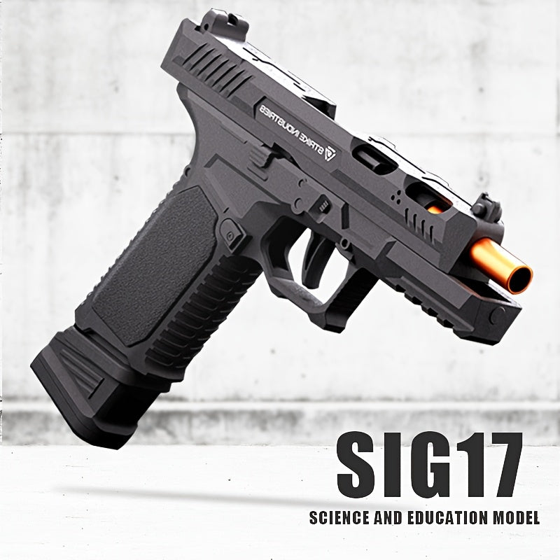 Sig17 Upgraded Soft Bullet Gun Pistol - Continuous Hair, Single Shell Throwing, Toy Foam Shockwave for Outdoor Sports Shooting Games