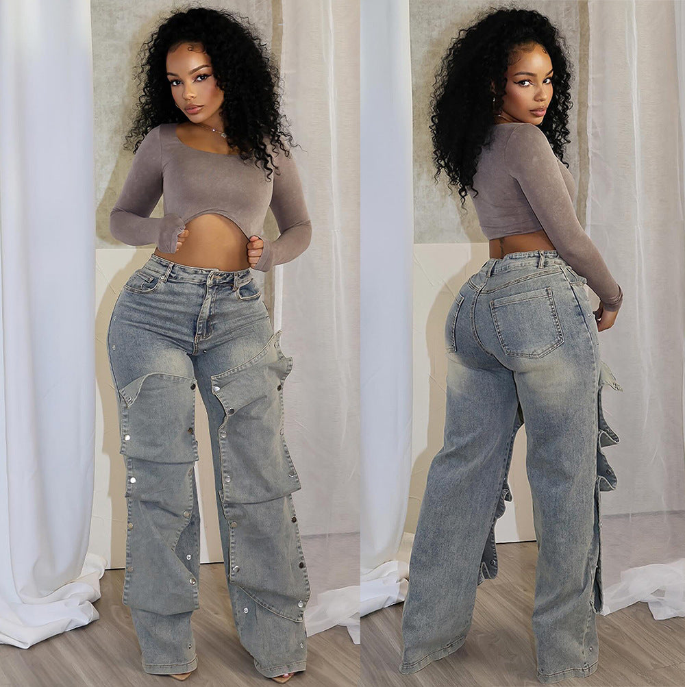 Women's Button Jeans