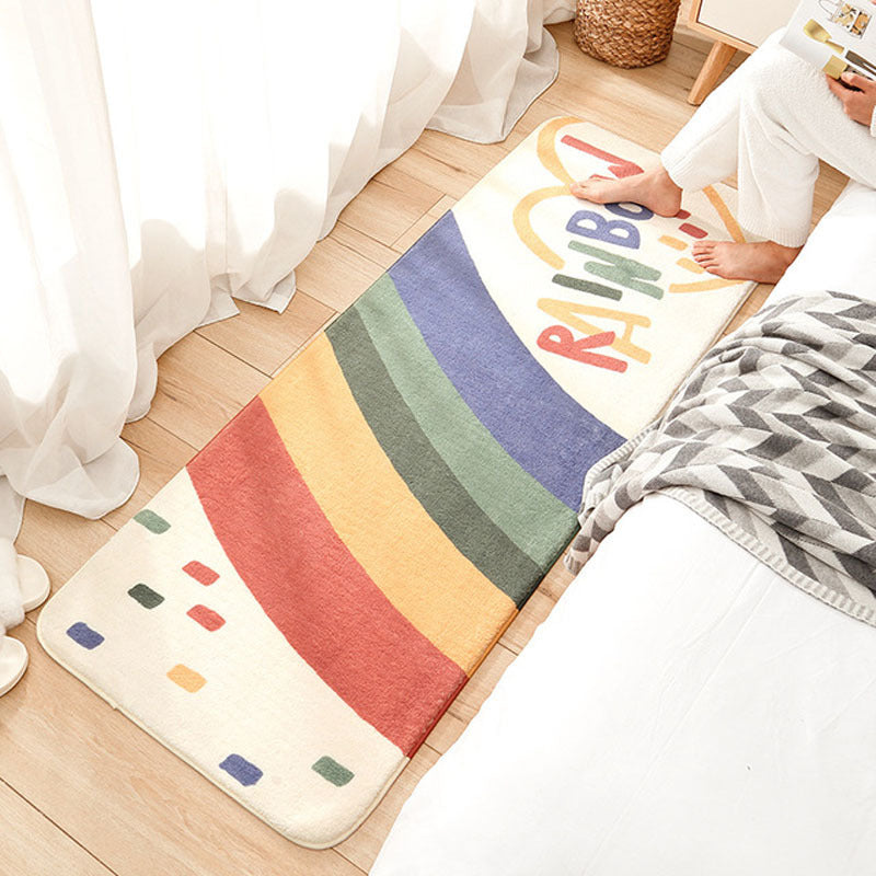 Home Decoration Rainbow Printed Kids Room Rugs Entrance Doormat