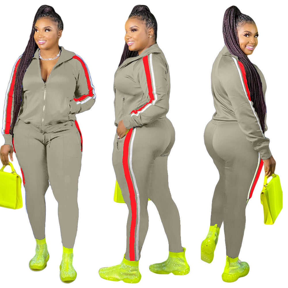 Casual stitching two-piece women's clothing