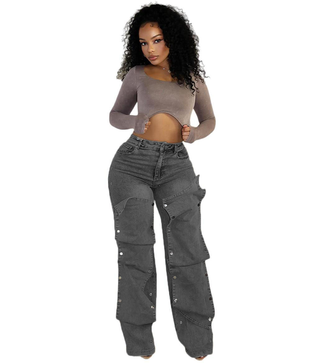 Women's Button Jeans
