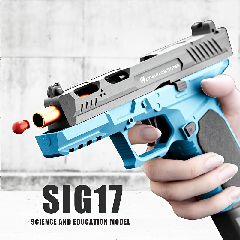 Sig17 Upgraded Soft Bullet Gun Pistol - Continuous Hair, Single Shell Throwing, Toy Foam Shockwave for Outdoor Sports Shooting Games