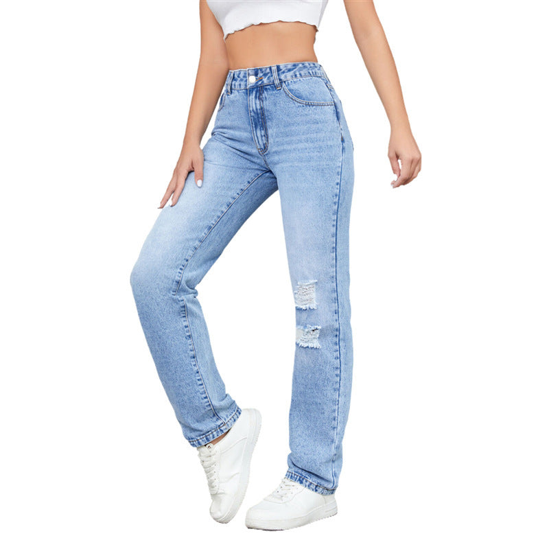 Leisure Ripped Jeans Women