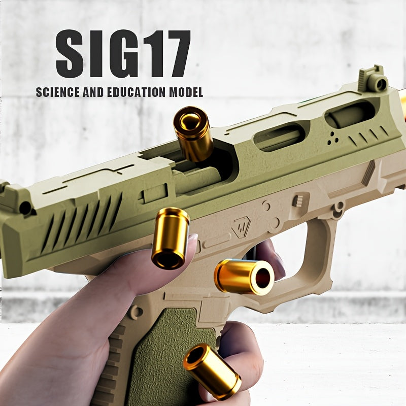 Sig17 Upgraded Soft Bullet Gun Pistol - Continuous Hair, Single Shell Throwing, Toy Foam Shockwave for Outdoor Sports Shooting Games