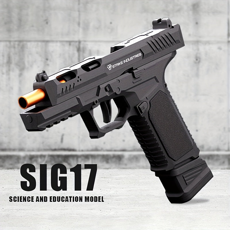 Sig17 Upgraded Soft Bullet Gun Pistol - Continuous Hair, Single Shell Throwing, Toy Foam Shockwave for Outdoor Sports Shooting Games