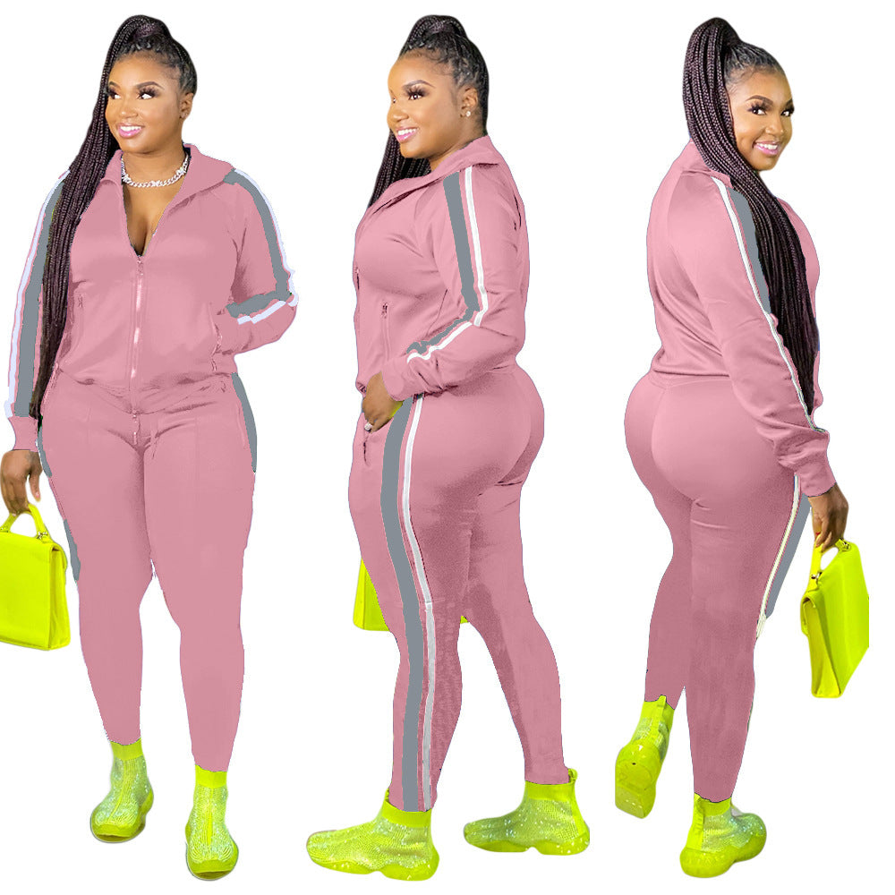 Casual stitching two-piece women's clothing