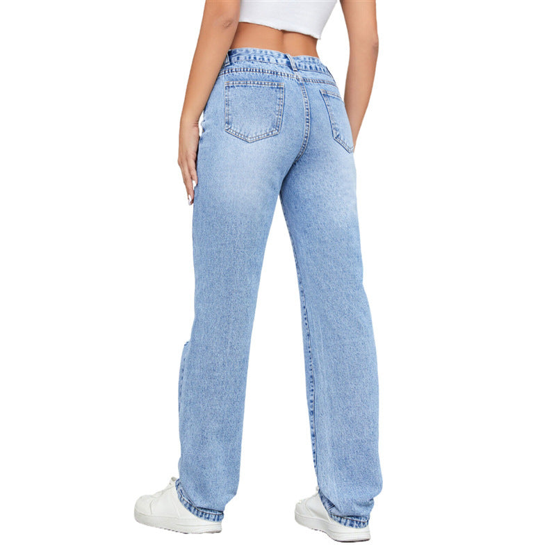 Leisure Ripped Jeans Women