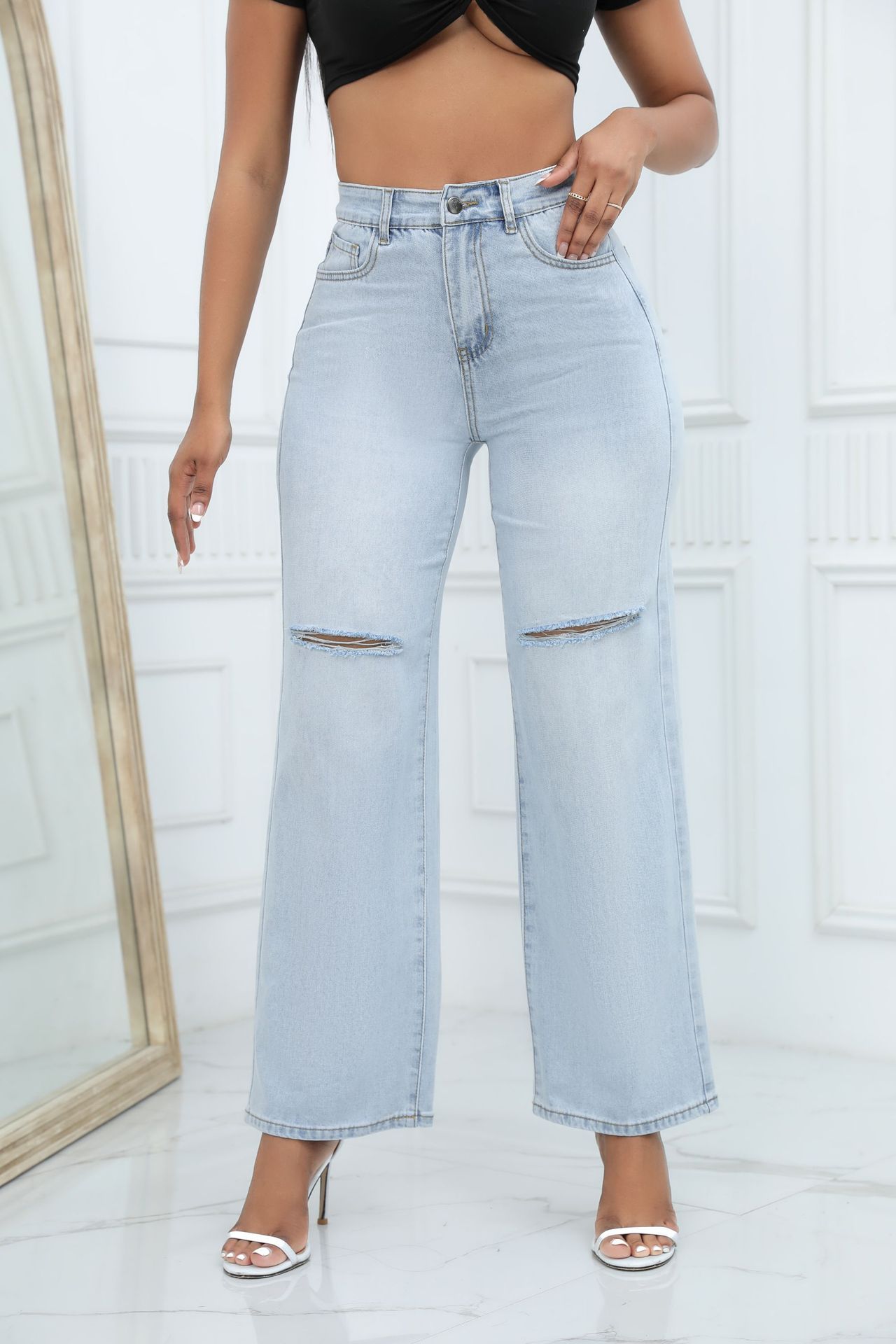Elegant Ripped Jeans Women