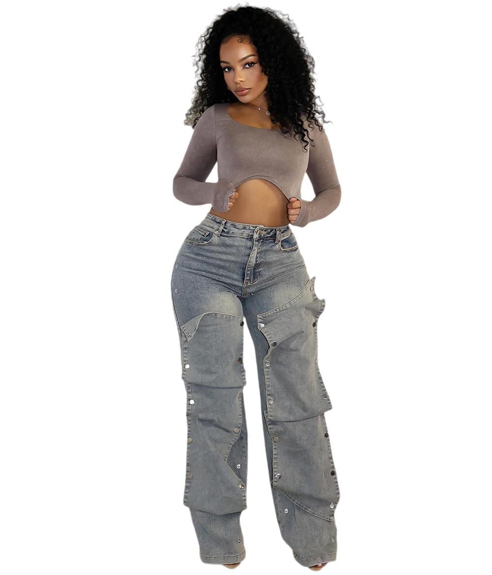 Women's Button Jeans