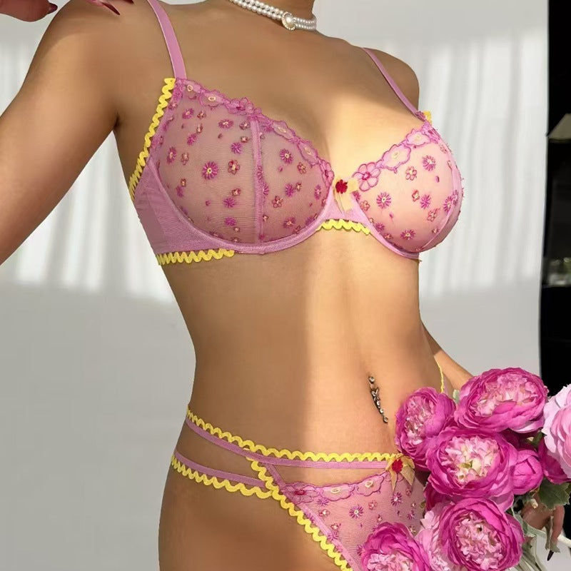 Lingerie Embroidery Transparent Set