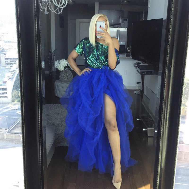 Women Tutu Long Skirt Front Split Layered Tulle Maxi Puffy Skirts Floor Length Wedding Night Out Party Club Clothes