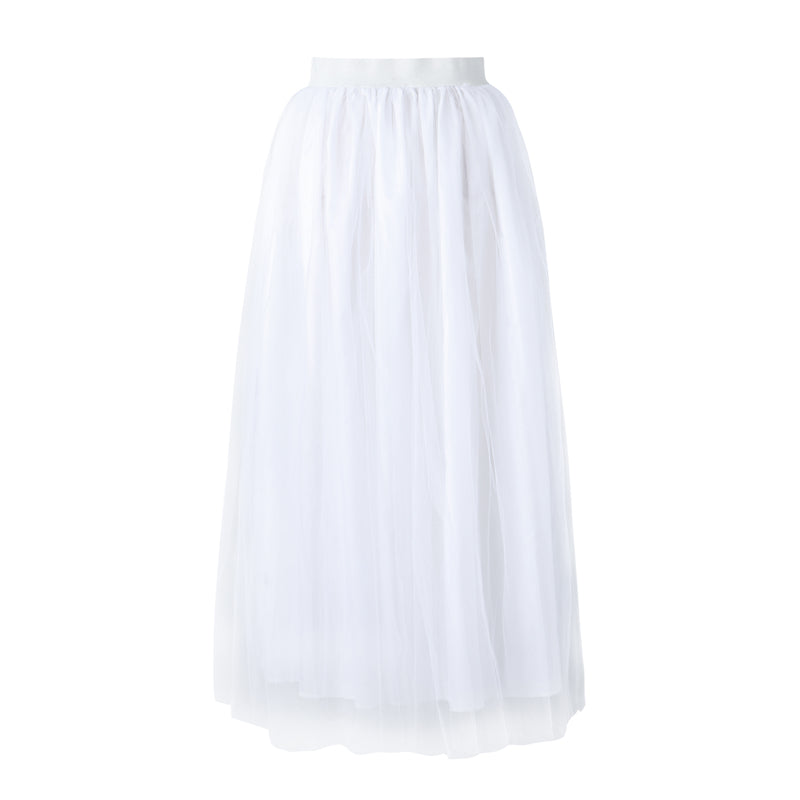 Women Tutu Long Skirt Front Split Layered Tulle Maxi Puffy Skirts Floor Length Wedding Night Out Party Club Clothes