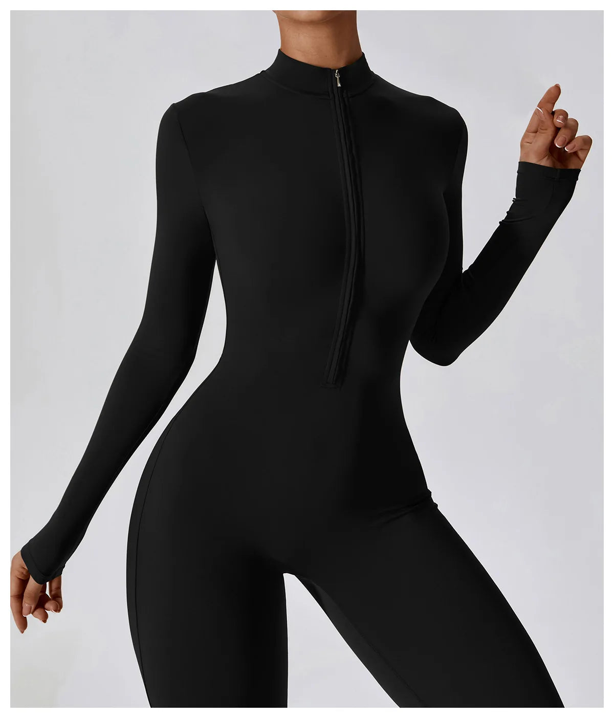 Yoga Set Sexy Long Sleeved Jumpsuit Suit Zipper Sexy Gym Exclusive Push Up Sit Ups Workout Clothes Fitness Bodysuit Sportswear
