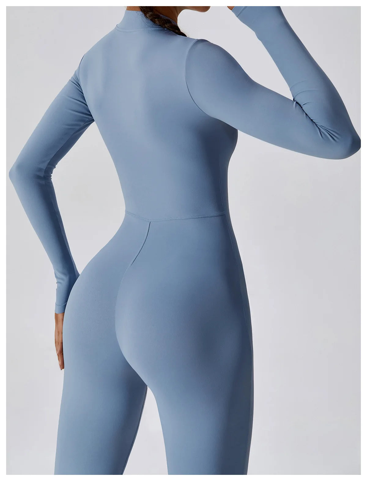 Yoga Set Sexy Long Sleeved Jumpsuit Suit Zipper Sexy Gym Exclusive Push Up Sit Ups Workout Clothes Fitness Bodysuit Sportswear