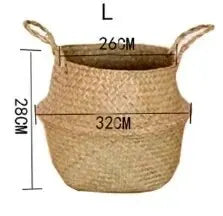 Natural Seaweed Wicker Basket Rattan Hanging Flowerpot Flowerpot Dirty Clothes Dirty Clothes Storage Botany Potted Plant Tools