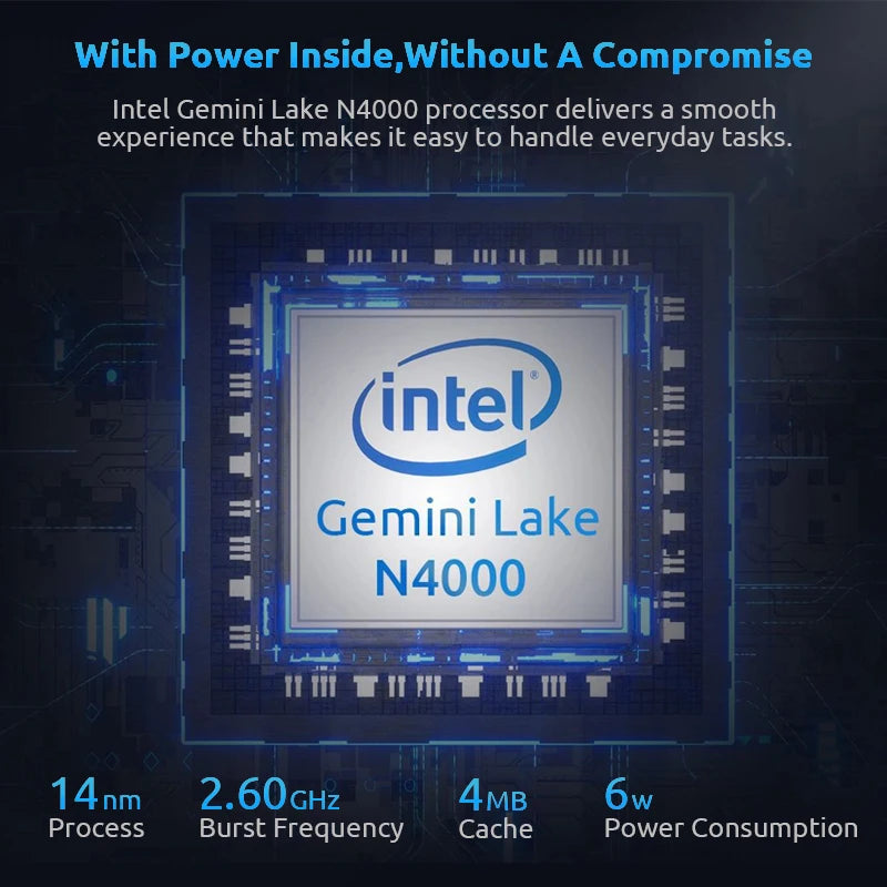 Mini PC B1 Mini Windows11Pro 8GB RAM 128GB ROM N4000 Micro Desktop Computer