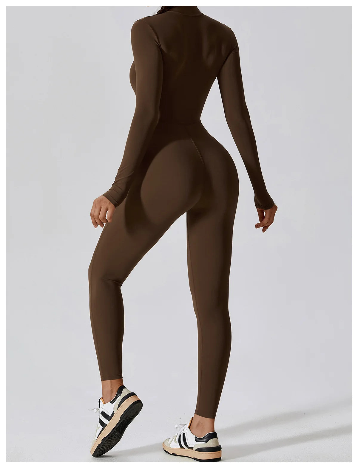 Yoga Set Sexy Long Sleeved Jumpsuit Suit Zipper Sexy Gym Exclusive Push Up Sit Ups Workout Clothes Fitness Bodysuit Sportswear