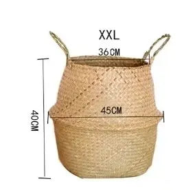 Natural Seaweed Wicker Basket Rattan Hanging Flowerpot Flowerpot Dirty Clothes Dirty Clothes Storage Botany Potted Plant Tools