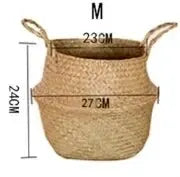 Natural Seaweed Wicker Basket Rattan Hanging Flowerpot Flowerpot Dirty Clothes Dirty Clothes Storage Botany Potted Plant Tools