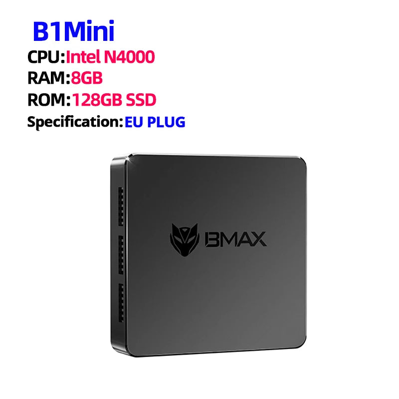 Mini PC B1 Mini Windows11Pro 8GB RAM 128GB ROM N4000 Micro Desktop Computer