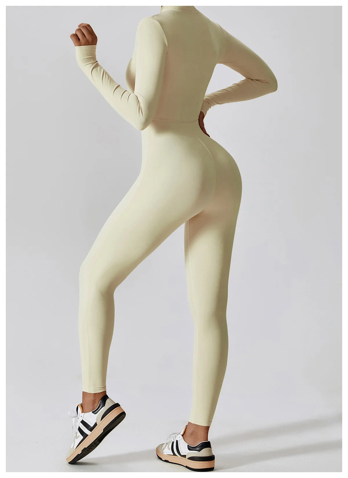 Yoga Set Sexy Long Sleeved Jumpsuit Suit Zipper Sexy Gym Exclusive Push Up Sit Ups Workout Clothes Fitness Bodysuit Sportswear