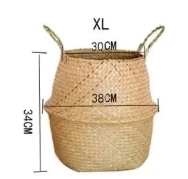 Natural Seaweed Wicker Basket Rattan Hanging Flowerpot Flowerpot Dirty Clothes Dirty Clothes Storage Botany Potted Plant Tools