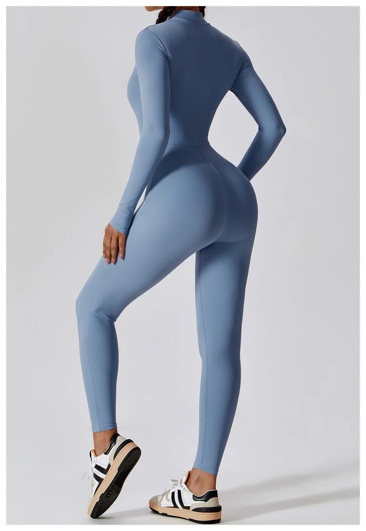 Yoga Set Sexy Long Sleeved Jumpsuit Suit Zipper Sexy Gym Exclusive Push Up Sit Ups Workout Clothes Fitness Bodysuit Sportswear