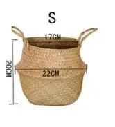 Natural Seaweed Wicker Basket Rattan Hanging Flowerpot Flowerpot Dirty Clothes Dirty Clothes Storage Botany Potted Plant Tools