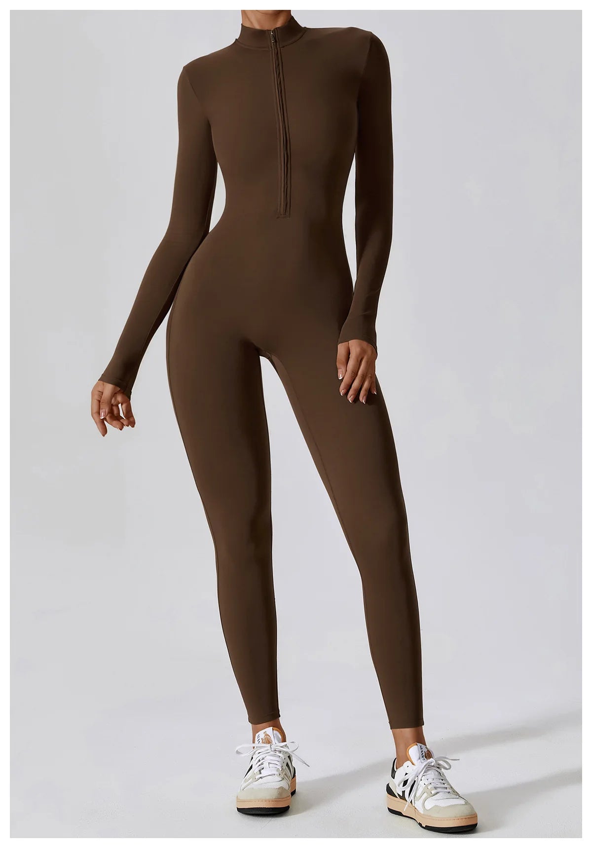 Yoga Set Sexy Long Sleeved Jumpsuit Suit Zipper Sexy Gym Exclusive Push Up Sit Ups Workout Clothes Fitness Bodysuit Sportswear