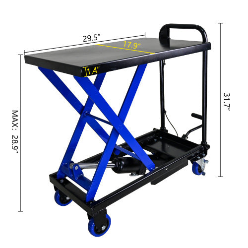 Hydraulic Lift Trolley, 500 LBS Capacity For Material Handling And Transportation