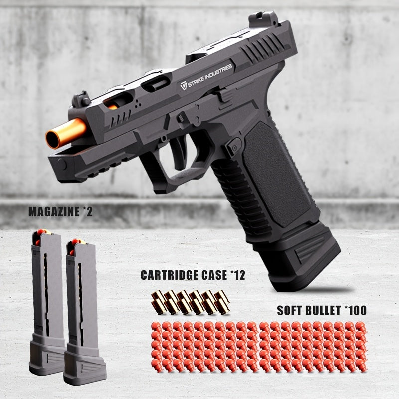 Sig17 Upgraded Soft Bullet Gun Pistol - Continuous Hair, Single Shell Throwing, Toy Foam Shockwave for Outdoor Sports Shooting Games