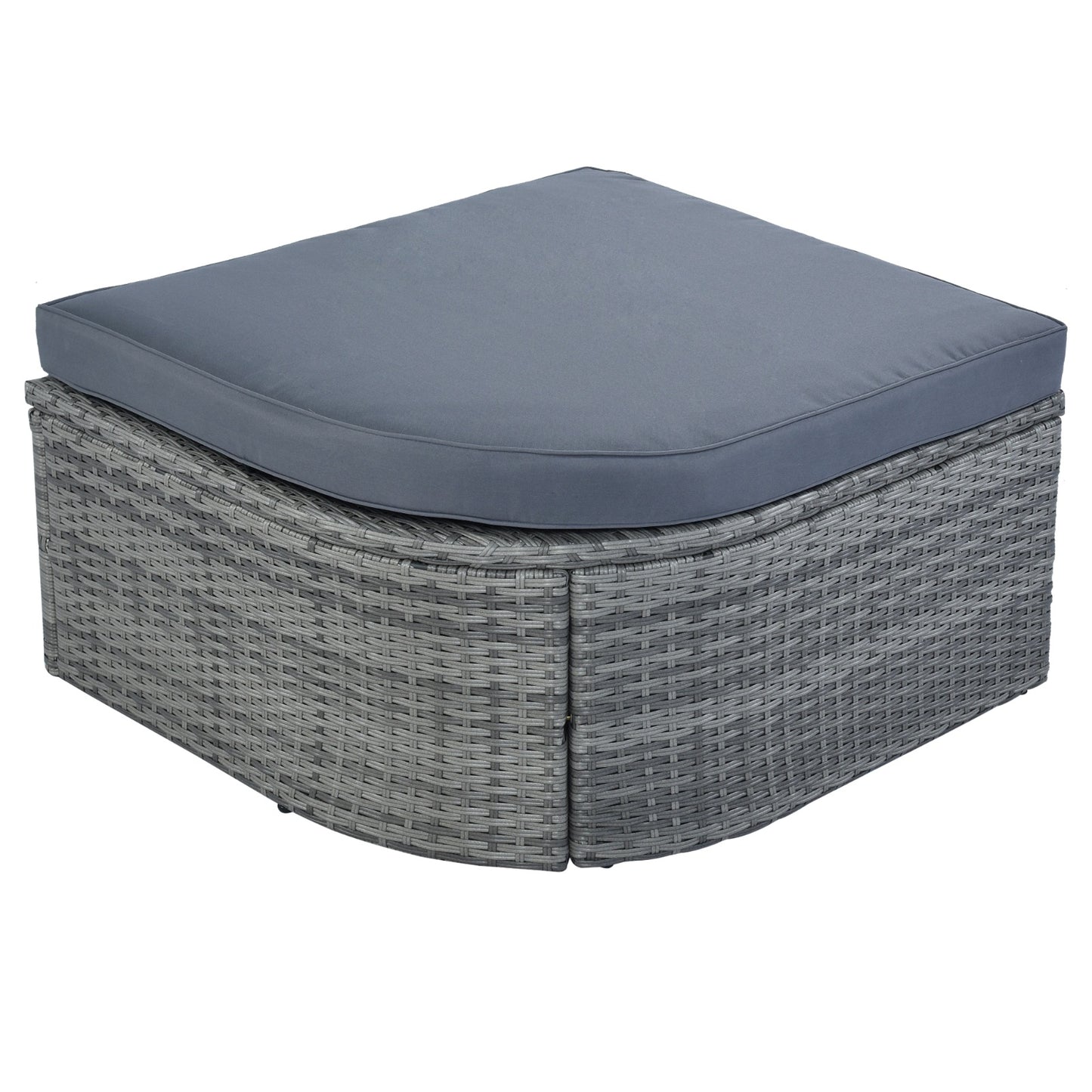 Patio Furniture Set Daybed Sunbed With Canopy Wicker Conversation Set