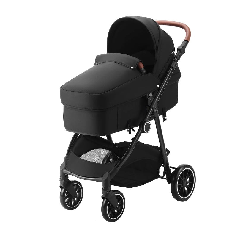 Standard Baby Stroller, Infant Toddler Stroller With Bassinet, 3rd-Gear Adjustable Backrest & Foldable