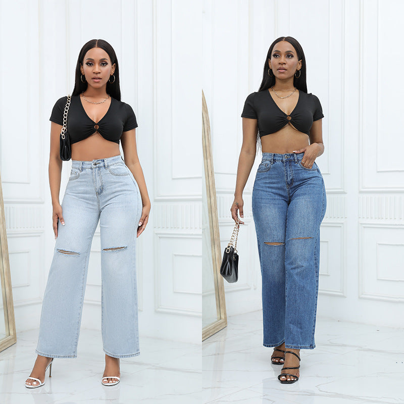 Elegant Ripped Jeans Women