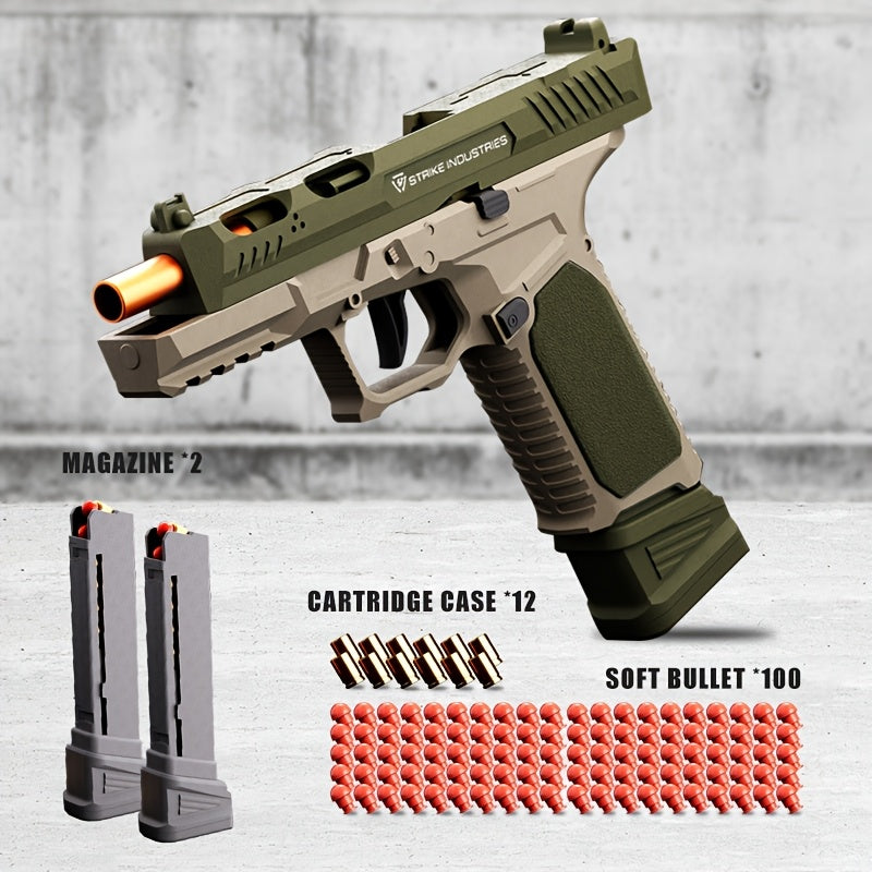 Sig17 Upgraded Soft Bullet Gun Pistol - Continuous Hair, Single Shell Throwing, Toy Foam Shockwave for Outdoor Sports Shooting Games