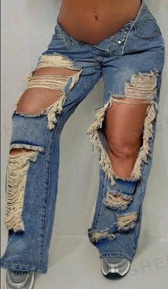 Street Vintage Ripped Pants
