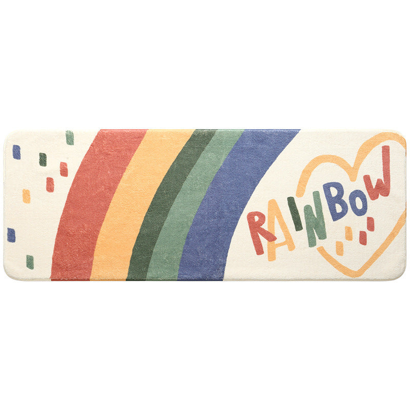Home Decoration Rainbow Printed Kids Room Rugs Entrance Doormat